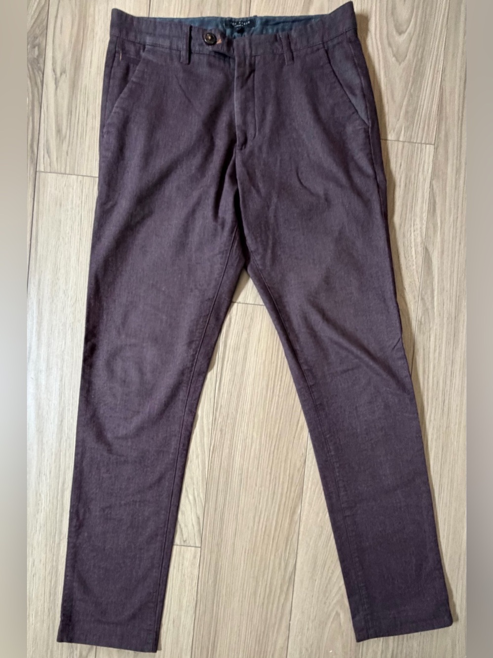 Ted Baker London Mens Chino Pants 30R Purple Slim Fit Cotton Stretch